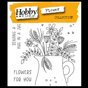 Hobby Art Stamps - 4 x 4 - Clear Polymer Stamp Set - A Hug In a Jug