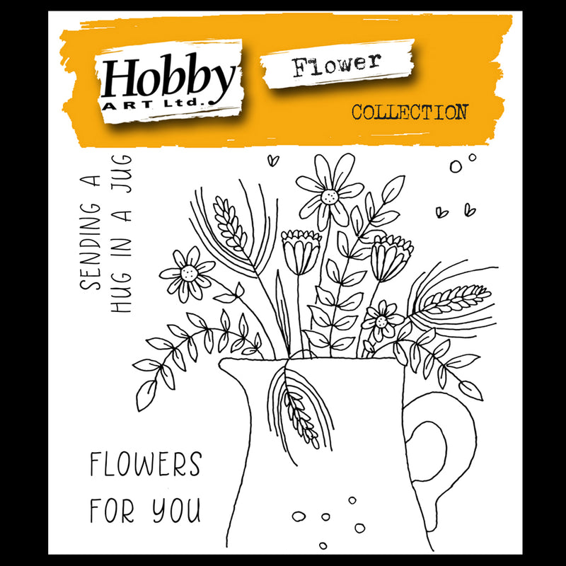 Hobby Art Stamps - 4 x 4 - Clear Polymer Stamp Set - A Hug In a Jug