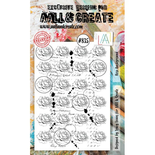 AALL & Create - A6 - Clear Stamps - 835 - Tracy Evans - Rose Background