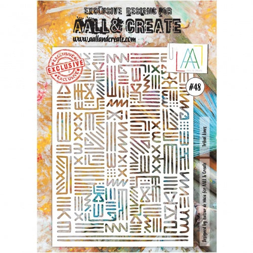 AALL & Create - Stencil - A4 - 48 - Tribal Lines