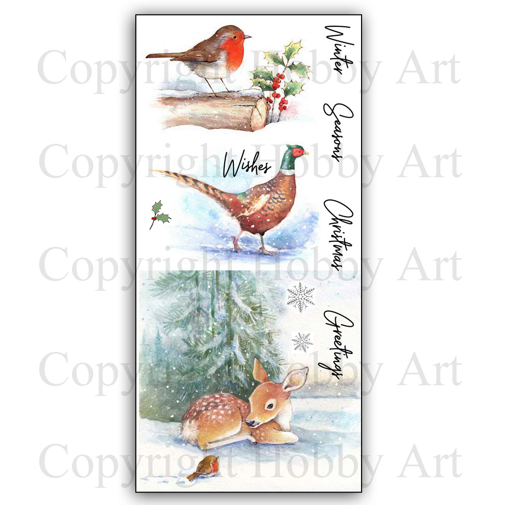 Hobby Art Stamps - Clear Polymer Stamp Set - A Winter's Day