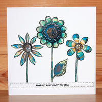 Hobby Art Stamps - Clear Polymer Stamp Set - A5 - Abstract Flowers (set 1)