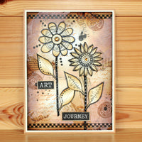 Hobby Art Stamps - Clear Polymer Stamp Set - A5 - Abstract Flowers (set 2)