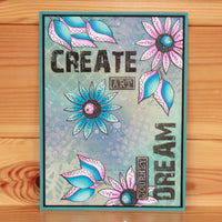 Hobby Art Stamps - Clear Polymer Stamp Set - A5 - Abstract Flowers (set 2)