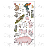 Hobby Art Stamps - Clear Polymer Stamp Set - Farm Animals (retired)