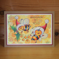 Hobby Art Stamps - Clear Polymer Stamp Set - A5 - Hap-Bee Christmas