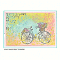 Crafty Individuals - Unmounted Rubber Stamp - 417 - Country Days - Bicycle Flowers