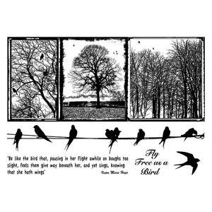 Crafty Individuals - Unmounted Rubber Stamp - 287 - Birds on a Wire