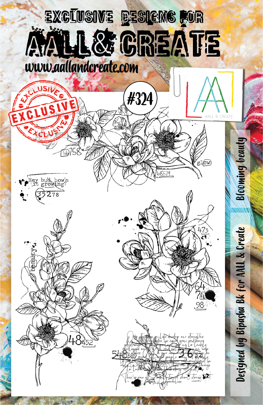 AALL & Create - A5 - Clear Stamps - 324 - Blooming Beauty - Bipasha BK (discontinued)
