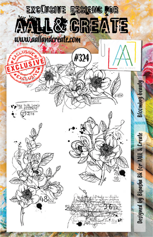 AALL & Create - A5 - Clear Stamps - 324 - Blooming Beauty - Bipasha BK (discontinued)