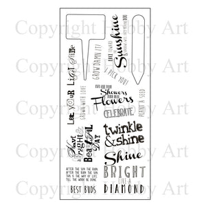 Hobby Art Stamps - Clear Polymer Stamp Set - Brighten Your Day