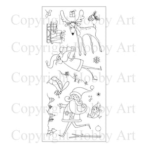 Hobby Art Stamps - Clear Polymer Stamp Set - Christmas Friends