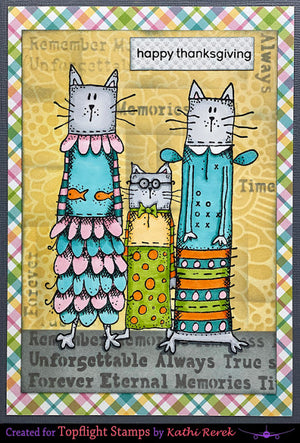 Carabelle Studio - Rubber Cling Stamp Set A6 - Little Kooky Cat - Kate Crane