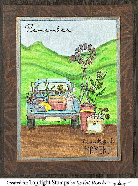 Chou & Flowers - Clear Stamps - Pickup Truck