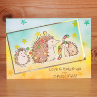 Hobby Art Stamps - Clear Polymer Stamp Set - A5 - Season's Hedgehugs