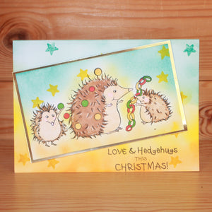 Hobby Art Stamps - Clear Polymer Stamp Set - A5 - Season's Hedgehugs