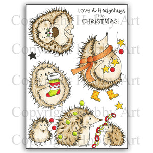 Hobby Art Stamps - Clear Polymer Stamp Set - A5 - Season's Hedgehugs