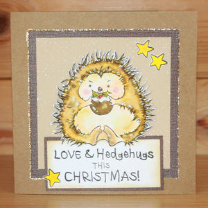 Hobby Art Stamps - Clear Polymer Stamp Set - A5 - Season's Hedgehugs