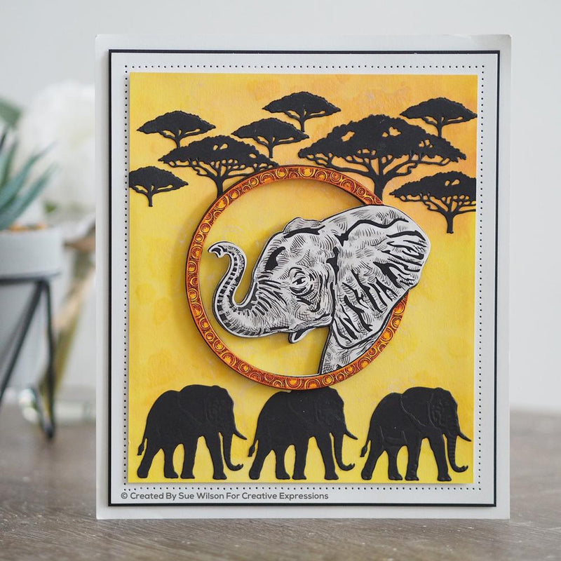 Creative Expressions - Rubber Cling Stamp - Sue Wilson Safari Collection - Elephant