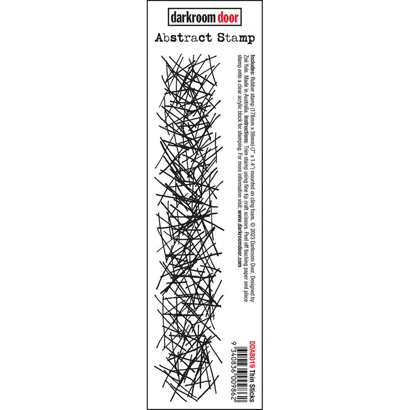 Darkroom Door - Abstract 19 - Red Rubber Cling Stamp - Thin Sticks