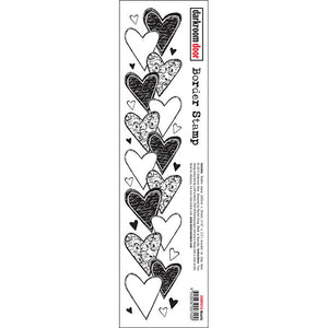 Darkroom Door - Hearts - Border Stamp - Red Rubber Cling Stamp
