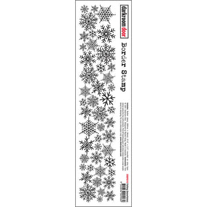 Darkroom Door - Falling Snowflakes - Border Stamp - Red Rubber Cling Stamp
