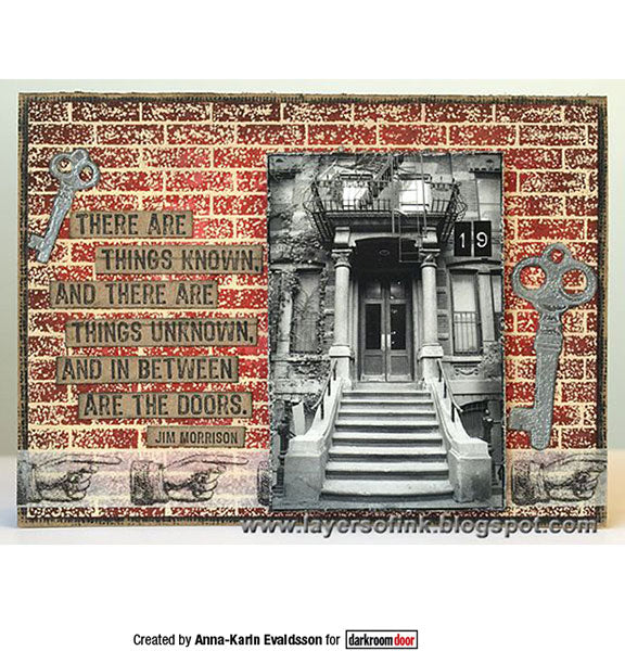 Darkroom Door - Background Stamp - Brick Wall - Red Rubber Cling Stamps