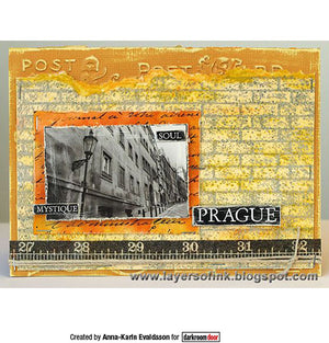 Darkroom Door - Background Stamp - Brick Wall - Red Rubber Cling Stamps