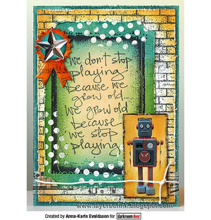 Darkroom Door - Background Stamp - Brick Wall - Red Rubber Cling Stamps