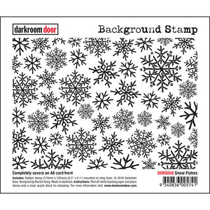 Darkroom Door - Background Stamp - Snowflakes - Red Rubber Cling Stamps