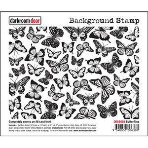 Darkroom Door - Background Stamp - Butterflies - Red Rubber Cling Stamps