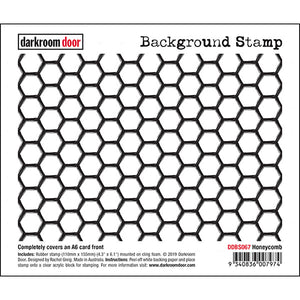 Darkroom Door - Honeycomb Background - Red Rubber Cling Stamps