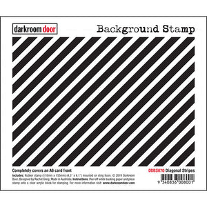 Darkroom Door - Background Stamp - Diagonal Stripes - Red Rubber Cling Stamps
