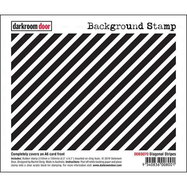 Darkroom Door - Background Stamp - Diagonal Stripes - Red Rubber Cling Stamps
