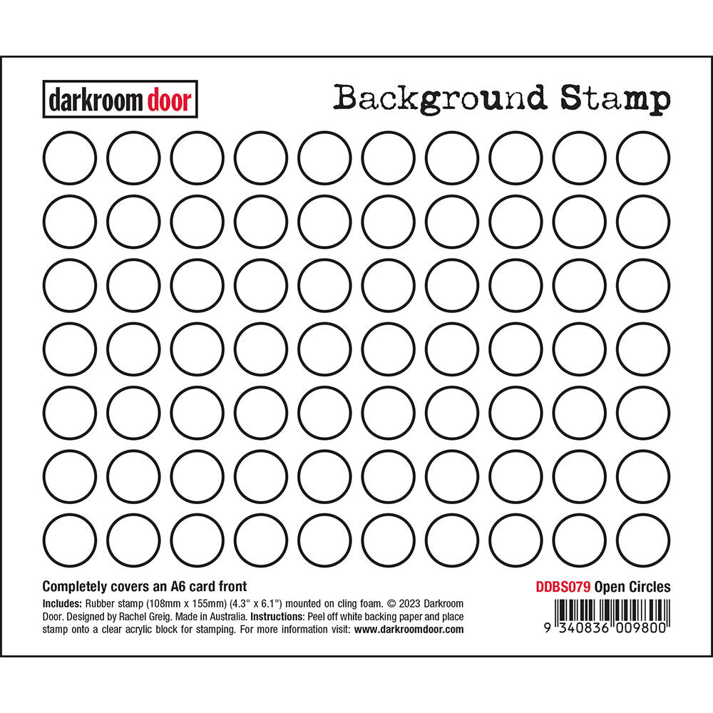 Darkroom Door - Background Stamp - Open Circles - Red Rubber Cling Stamps