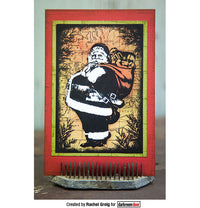 Darkroom Door - Collage Stamp - Jolly Santa - Red Rubber Cling Stamps