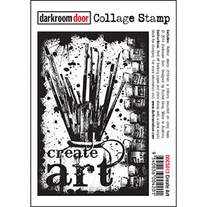 Darkroom Door - Collage Stamp - Create Art - Red Rubber Cling Stamps