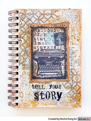 Darkroom Door - Collage Stamp - Typewriter - Rubber Cling Collage Stamp
