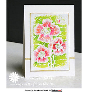 Darkroom Door - Collage Stamp - Pretty Poppies - Red Rubber Cling Stamps