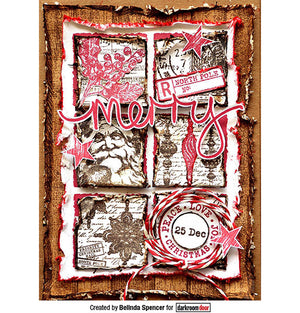 Darkroom Door - Collage Stamp - Christmas Post - Red Rubber Cling Stamps