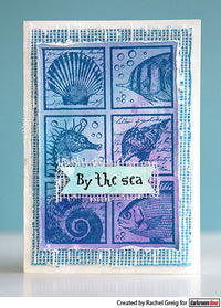 Darkroom Door - Collage Stamp - Seaside Squares - Red Rubber Cling Stamps
