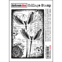Darkroom Door - Collage Stamp - Timeless Tulips - Red Rubber Cling Stamps