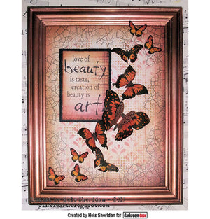 Darkroom Door - Eclectic Stamp - Butterfly - Red Rubber Cling Stamp