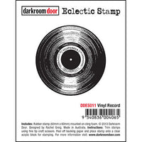 Darkroom Door - Eclectic Stamp - Vinyl Record - Red Rubber Cling Stamp