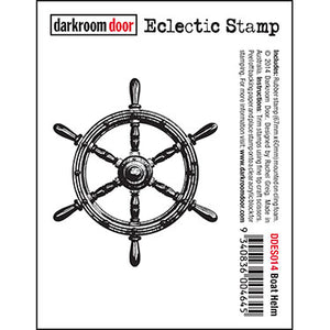 Darkroom Door - Eclectic Stamp - Boat Helm - Red Rubber Cling Stamp