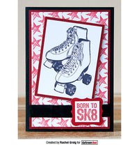 Darkroom Door -  Eclectic Stamp - Roller Skates - Red Rubber Cling Stamp