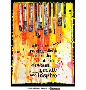 Darkroom Door - Eclectic Stamp - Paint Brushes - Red Rubber Cling Stamp