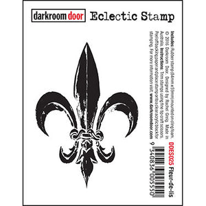 Darkroom Door - Eclectic Stamp - Fleur-de-lis - Red Rubber Cling Stamp