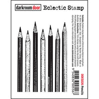 Darkroom Door - Eclectic Stamp - Pencils - Red Rubber Cling Stamp