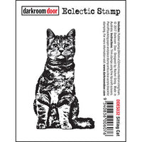Darkroom Door - Eclectic Stamp - Sitting Cat - Red Rubber Cling Stamp